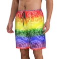 thumbnail image 2 of Sikiie Short de Plage pour Homme à Imprimé Teinture sur Nœuds Coloré, Short à Haute Élasticité à Séchage Rapide - avec Cordon de Serrage et Poches Antidérapantes, Convient à la Plage, aux Sports, aux Vacances - Petit, 2 of 6