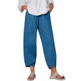 thumbnail image 1 of Timegard Womens Plus Size Pants Elastic Waisted Solid Color Lightweight Pants Lounge Trousers Pockets, 1 of 4