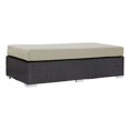 thumbnail image 1 of Modway Convene Ottomane Rectangulaire en Rotin de Patio en Tissu, Espresso/Beige, 1 of 4