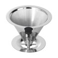 thumbnail image 3 of Pour Over Coffee Filter, 105mm Outer Diameter Coffee Strainer Professional Stainless Steel Pour Over Coffee Dripper  For Office For Home For Coffee Shop, 3 of 8