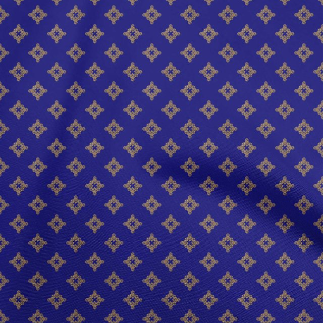 oneOone Viscose Chiffon Medium Blue Fabric Asian Floral Craft Projects Decor Fabric Printed By The Yard 42 Inch Wide