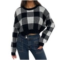 thumbnail image 1 of cfhntfmh Cropped Sweaters for Women 2024 Fall Trendy Oversized Sweaters Long Sleeve Round Neck Pullover Tops, 1 of 3