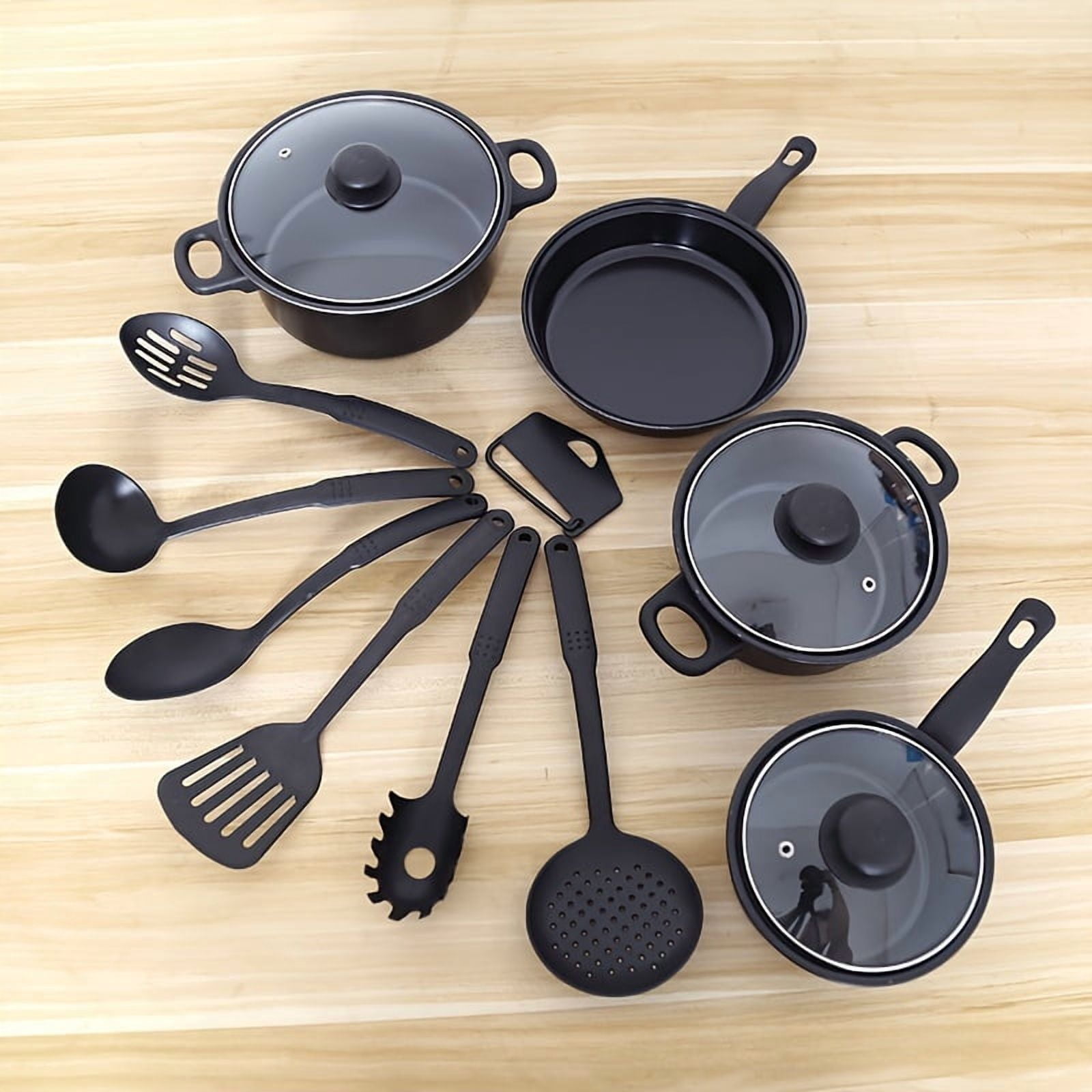 Bamboohart 13pcs Set Non-stick Pot Soup Pot Saucepan Frying Pan Multi-piece Set Kitchen Cookware