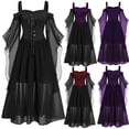 thumbnail image 1 of Robes de Plage à Manches Longues pour Femmes 2022 Grande Taille Froide Épaule Papillon Robes, 1 of 6