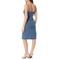 thumbnail image 3 of INSPIRE CHIC Robe en Denim à Boutons pour Femme Sans Manches à Encolure Cœur Robes en Jean Bleu Pâle L, 3 of 5