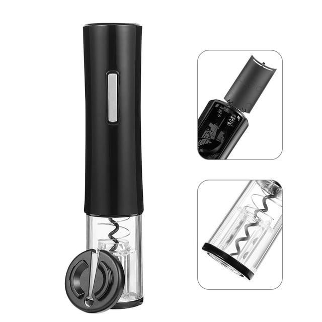 OULII Ouvre-Bouchon Électrique pour la Maison, Noir, au Design Unique, Lot de 1