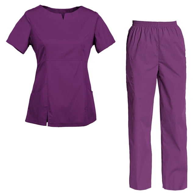 Women's Scrubs Set Scrub Top and Pants Scrubs Set