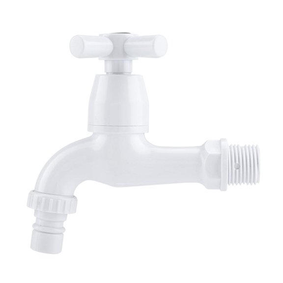 Herwey Robinet d'Eau pour Lavabo pour Lave-Linge ABS en Plastique avec Bec Simple et Poignée G1/2, Robinet pour Lave-Linge, Robinet pour Eau
