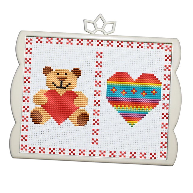 DIY Animals Cross Stitch for Kids Children 11CT Counted Bear Love
