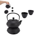 thumbnail image 4 of Cast Iron Tea Kettle, Energy Saving Cast Iron Kettle With Cups Warmer Strainer Mat For Office, 4 of 8