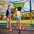 thumbnail image 4 of BotaniNest Trampoline Basketball Hoop Goal Kit Trampoline Basketball Attachment With Enclosure 1 Mini And 1 For Kids Adults Indoor Outdoor Play Game Easy To Install, 4 of 5