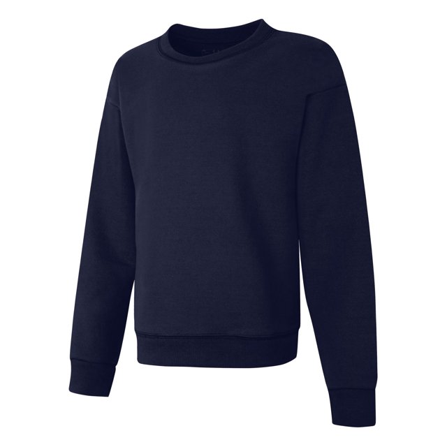 Hanes Chandail en Molleton Col Rond ComfortSoft EcoSmart pour Filles, L, Marine