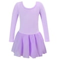 thumbnail image 1 of Robes pour Bébé Fille Manches Longues Robe de Ballet Unie Danse pour Enfants Filles Justaucorps Tutu Tenue Performance Pratique Robe Douce Extensible Robe pour Tout-Petit Violet 2 Ans-3 Ans, 1 of 6