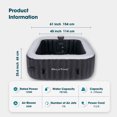 thumbnail image 2 of RELXTIME Inflatable Hot Tub 2 to 3 Person 61 Inch Outdoor Square Portable Home Spa with 110 Soothing AirJets,Spa Cover, Black, 2 of 5