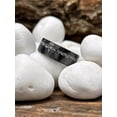 thumbnail image 4 of Men's Tungsten Carbide Ring Hammered Meteorite Wedding Band 8MM Black, 4 of 4