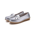 thumbnail image 1 of MAWCLOS Ladies Moccasins Comfort Nursing Shoes Slip On Resistant Loafers Bow Work Boat Shoe Silver 8.5, 1 of 3