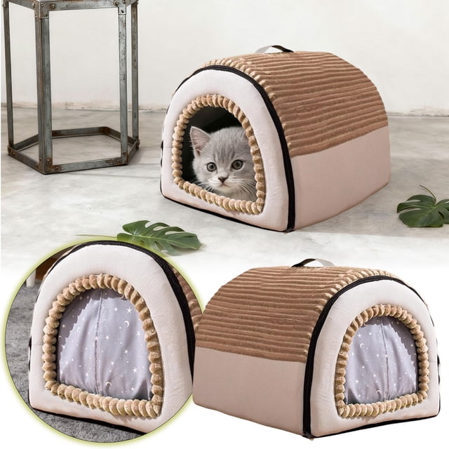 Lit Chauffant pour Chiens et Chats avec Housse Réversible Lavable en Machine Confort Intérieur Extérieur Chaleur