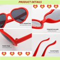 thumbnail image 3 of Heart Sunglasses for Women Men Festival Party Rave Light Changing Heart Effect Diffraction Glasses UV400 Protection, 3 of 7
