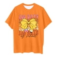 thumbnail image 5 of LUOGENLI T-Shirt pour Filles Enfants Mode Décontractée Imprimé Col Rond Ample Manches Courtes T-Shirt Haut Maxi Chemises pour Filles 2025 Villégiature Orange 6-7 Ans, 5 of 5