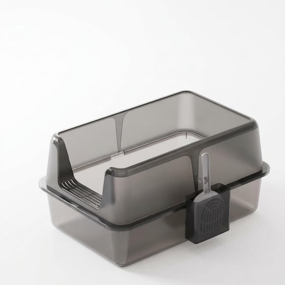 Garvee Bac à Litière pour Chat en Acier Inoxydable, avec Pelle, 23.62 x 15.74 x 12 Pouces, Noir