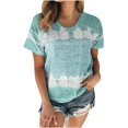 thumbnail image 2 of SMihono Hauts pour Femmes Été Décontracté Mode Féminine T-shirt à Manches Courtes Imprimé Col Rond Hauts Décontractés T-shirt Oversize pour Femmes 2023, 2 of 4