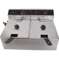 thumbnail image 4 of Hakka Friteuses Commerciales, Friteuse Électrique de Comptoir 6 L Friteuse Professionnelle à Double Réservoir, Acier Inoxydable, 4 of 6