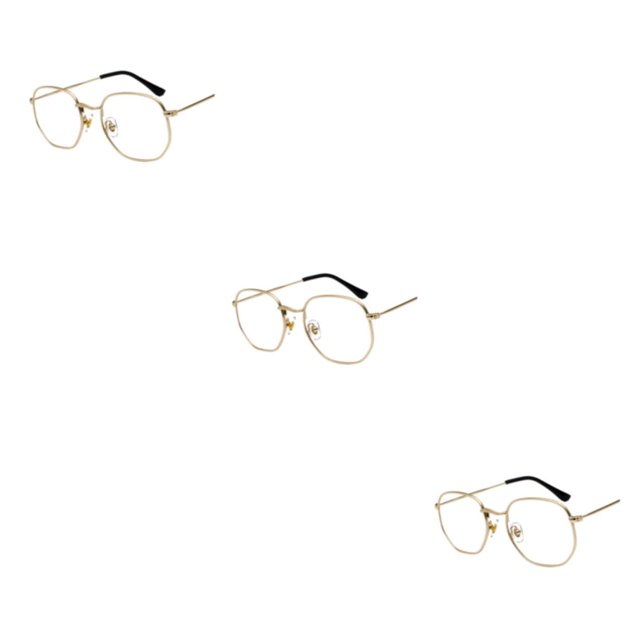 Redempat Fashionable Polarized Lens Small Frame Sun Glasses For Trendy Style gold anti-blue light 3Set