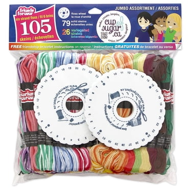 FRIENDS fil à broder FOREVER 6-Strand Embroidery Floss Jumbo Pack, Variegated