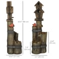 thumbnail image 3 of Outsunny Outdoor Fountain with Backyard Birdhouse Tree Trunk Design, 3 of 10
