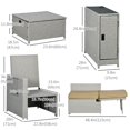 thumbnail image 2 of Ensemble de 5 Chaises Longues de Patio en Rotin PE, Chaises Longues Inclinables à 5 Niveaux Réglables avec Repose-Pieds de Rangement et Table d'Appoint en Verre Trempé, Mobilier d'Extérieur Kaki pour Jardin et Bord de Piscine, 2 of 7