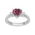 thumbnail image 1 of 8MM Heart Shape Red CZ Solitaire 925 Sterling Silver Women Ring, 1 of 2