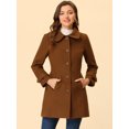 thumbnail image 2 of INSPIRE CHIC Manteaux pour Femmes Col Peter Pan Boutonnage Simple devant à Boutons Manteaux d'Hiver L Brun, 2 of 6