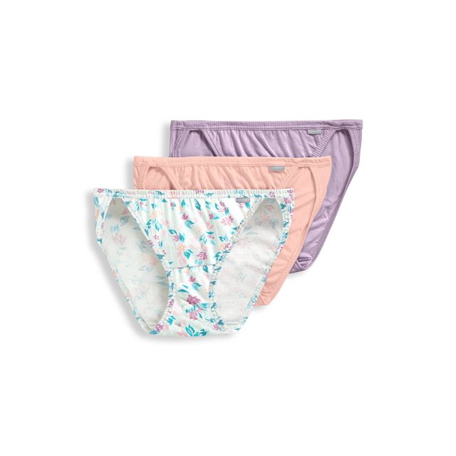 Jockey Womens Elance String Bikini 3 Pack Underwear String Bikinis 100% cotton
