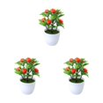 thumbnail image 2 of Ruiboury Add Touch Of Green To Living Space Artificial Plant Collection Home Decor Plastic Artificial Potted Plants False Plant orange 3Set, 2 of 6