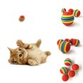 thumbnail image 3 of Trayknick Funny Pet Dog Puppy Cat Rainbow Striped Chewing Interactive Ball Teething Toy, 3 of 11
