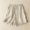 thumbnail image 2 of Summer Clearance! Womens Plus Size Pants,Summer Pants for Womens,Womens Solid Color Retro Hook Flower High Waisted Drawstring Shorts, 2 of 5