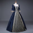 thumbnail image 5 of Huanglei Robe pour Femme Style Rétro Couleur Unie Manches Trompette Longue Robe de Princesse, 5 of 5