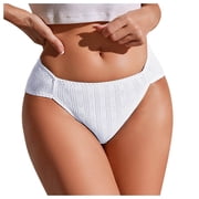 Gubotare Womens Panties Women's Seamless Hipster Underwear No Show Panties Soft Stretch Bikini Underwears (White,L)