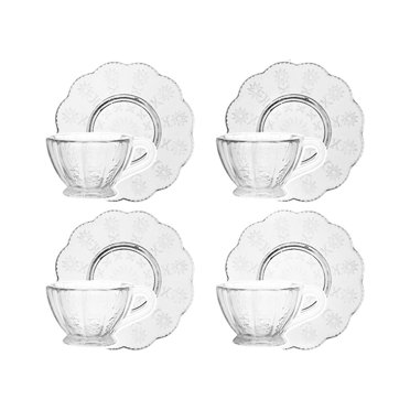 Milaget 1 Ensemble 6 Pcs Ensemble de Tasses à Thé en Plastique 1:6 Jolie Décoration de Maison de Poupée Ensemble Maison de Poupée Transparent