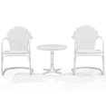 thumbnail image 3 of Crosley Furniture Tulipe Ensemble de Conversation pour Patio en Métal Rond de 22 Pouces, 3 Pcs, Blanc, 3 of 7