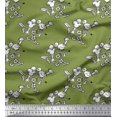 thumbnail image 1 of Soimoi Rayon Fabric Leaves,Bird & Floral Block Fabric Prints by Yard 42 Inch Wide, 1 of 3