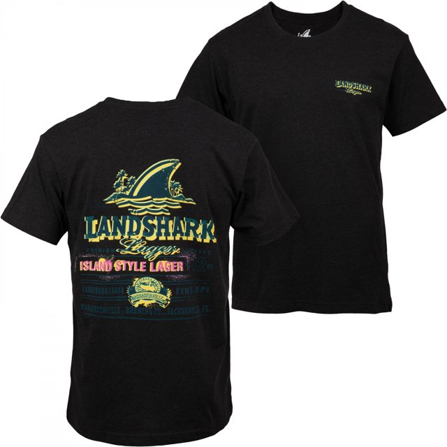 Landshark T-Shirt Noir Peint pour Homme - Petit