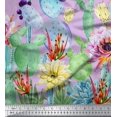 thumbnail image 3 of oneOone Cotton Silk Fabric Floral & Cactus Panel Print Sewing Fabric BTY 42 Inch Wide, 3 of 3