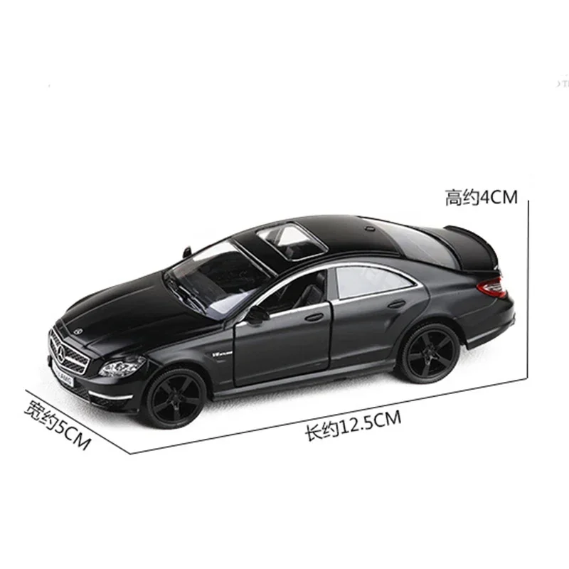1:36 Mercedes Benz CLS63 AMG Modèle Réduit Haute Simulation Voitures Modèle de Véhicule en Alliage de Luxe Collection de Voitures Jouet pour Enfant Cadeau Noir Mat avec Boîte