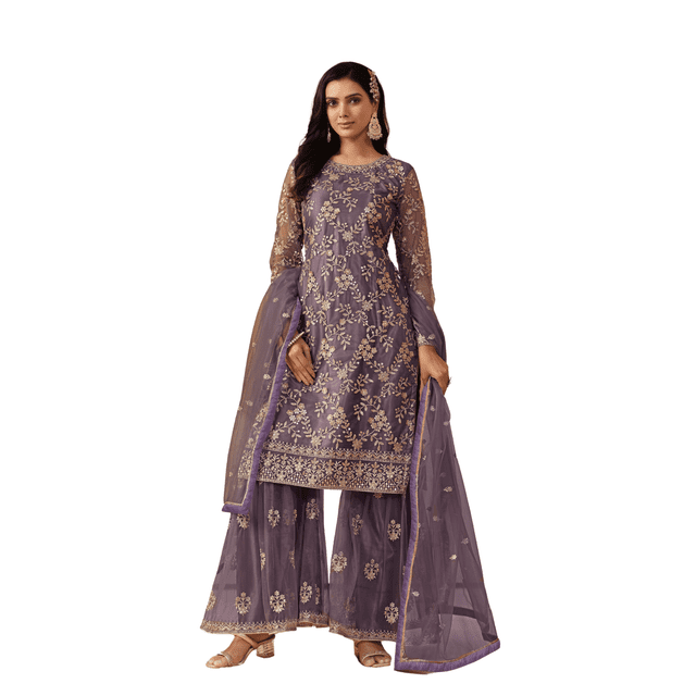 Custom Made Bollywood Designer Woman Blue Kurti Sharara Set for Party and Nikah Functions