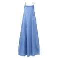 thumbnail image 4 of CEHVOM Robe Tube en Denim Ample à Bretelles pour Femme, Jupe Longue Fendue, 4 of 6