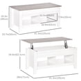 thumbnail image 3 of HOMCOM Lift Top Coffee Table with Hidden Storage and Open Shelves, 3 of 10