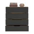 thumbnail image 3 of Atlin Designs Commode de Chambre Moderne à 4 Tiroirs en Bois, Noir/chêne Clair, 3 of 7