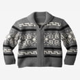 thumbnail image 3 of Men Winter Zipper Sweaters Geometric Print Long Sleeve Knit Cardigan Casual Knitted Jumpers Fall Sweater Jackets, 3 of 5