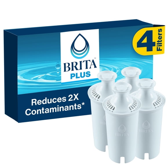 BritaPlus Pitcher Filter, High Density Replacement Filter for Pitchers and Dispensers, Made Without BPA, 4 Count